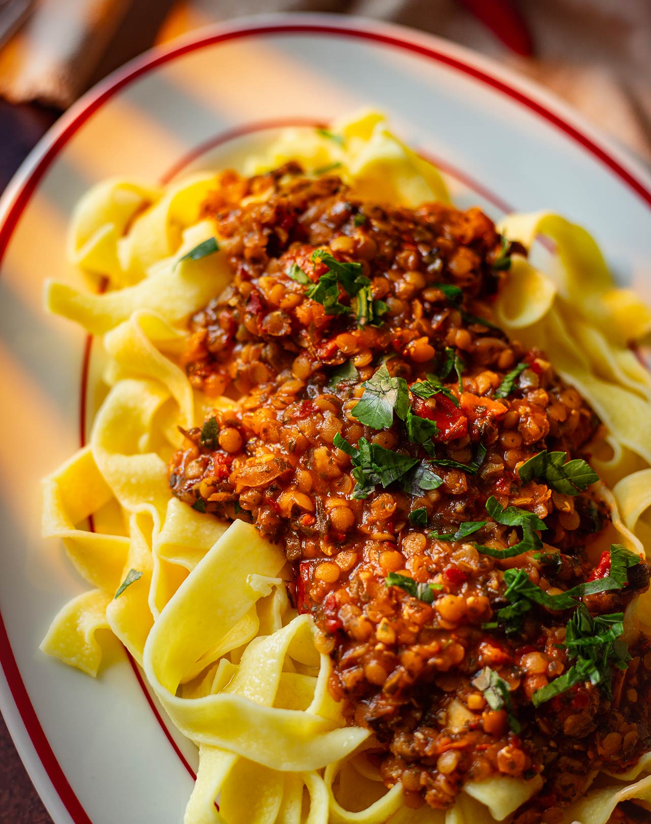 Linsenbolognese Arrabbiata