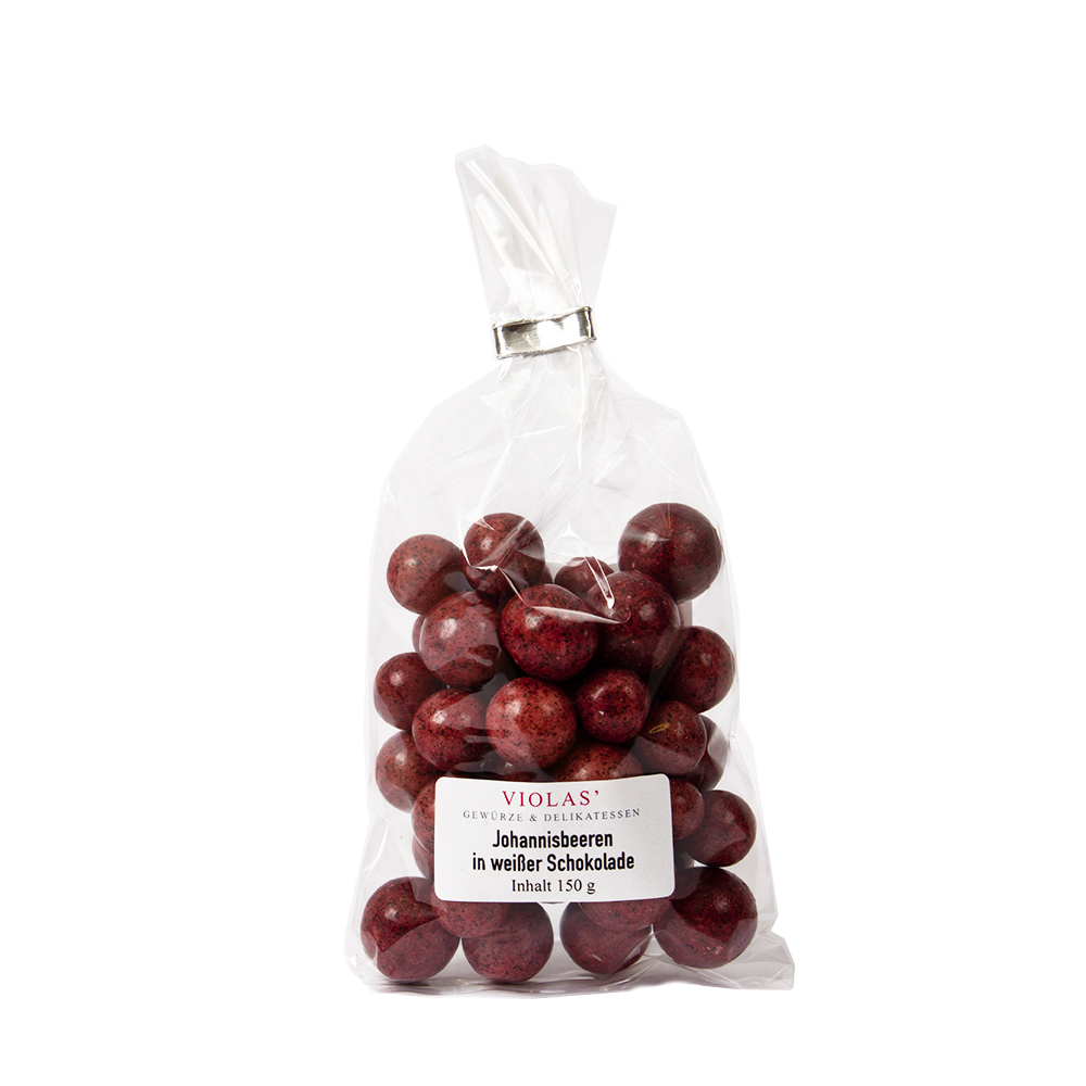 Johannisbeeren in weißer Schokolade
