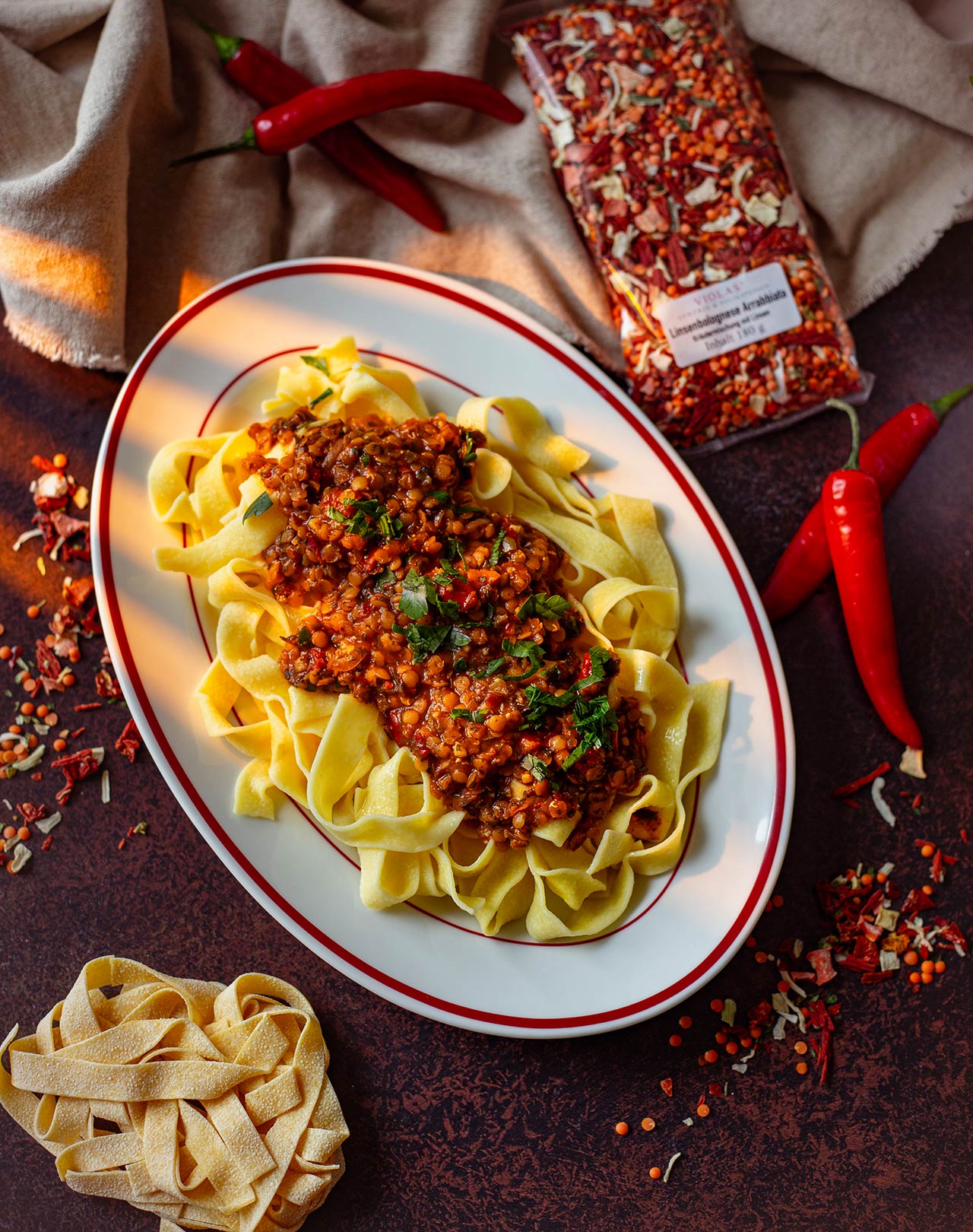 Linsenbolognese Arrabbiata