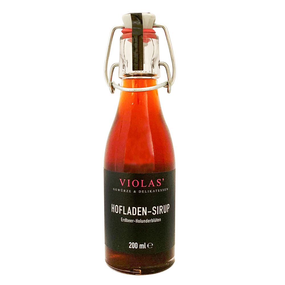 Hofladen-Sirup Erdbeer-Holunderblüten
