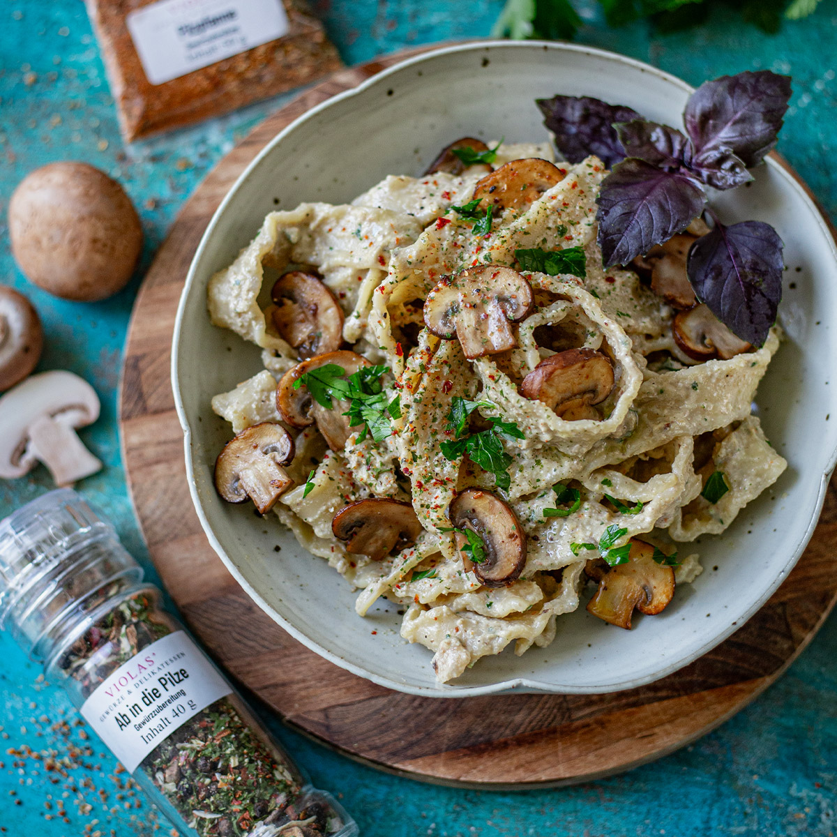 Pilz-Ricotta-Pesto mit Reginette Pasta