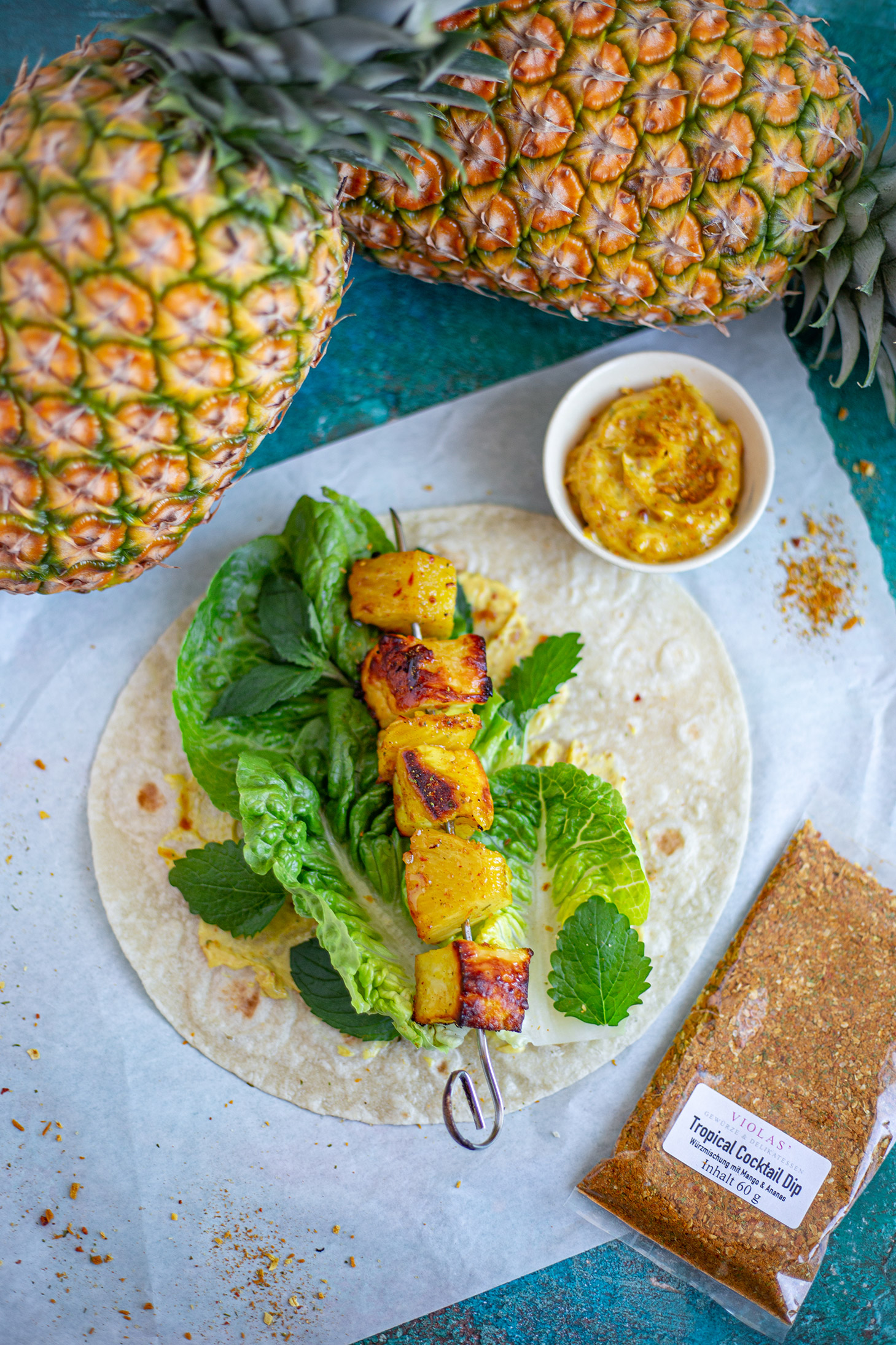 Ananas Halloumi Spieße